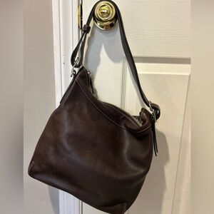 VTG Coach 9188 Shoulder Bag Crossbody Leather Brown silver zip purse adjustable